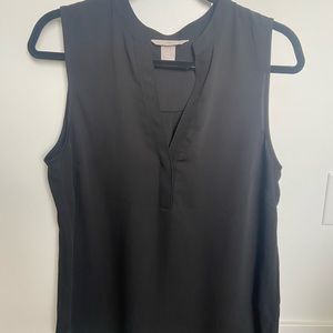 Black V Neck Tank Top Blouse